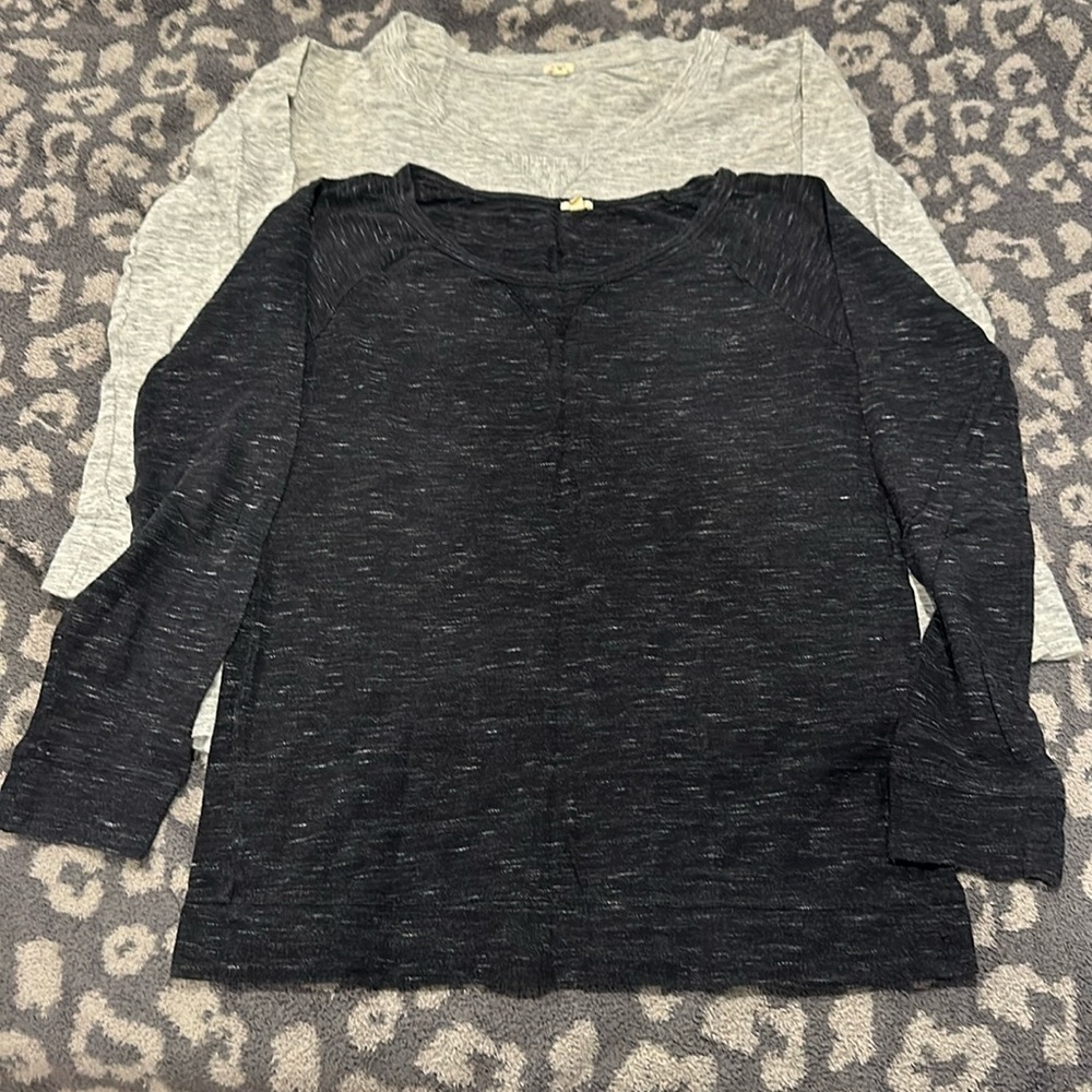 Black and grey longsleeve shirts from jcrew